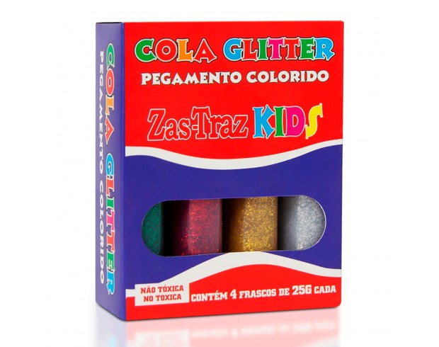 Cola Glitter Colorida Kids 4 Unidades