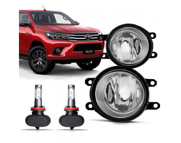Par Farol Milha Neblina Hilux 2016 2017 2018 2019 Com Ultra Led 6k