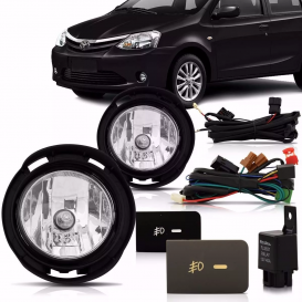 Kit Farol Milha Neblina Etios 2013 2014 2015 2016 2017 2018 2019 2020 2021 Botão Modelo Original