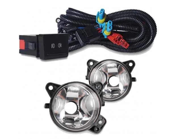 Kit Farol Milha Neblina Gol G5 2009 2010 2011 2012 2013 2014 2015 Botão Modelo Original