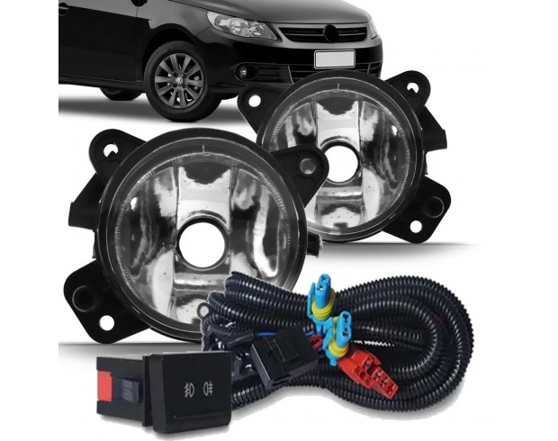 Kit Farol Milha Neblina Gol G5 2009 2010 2011 2012 2013 2014 2015 Botão Modelo Original
