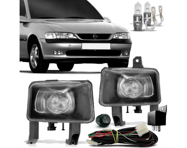 Kit Farol Milha Neblina Vectra 2000 2001 2002 2003 2004 2005 Botão Tic Tac Com Halógena