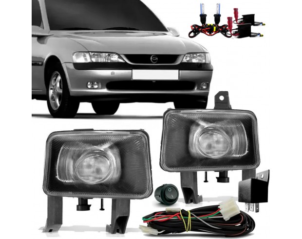Kit Farol Milha Neblina Vectra 2000 2001 2002 2003 2004 2005 Botão Tic Tac Com Xenon 12k