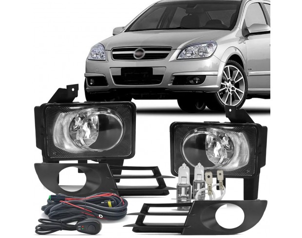 Kit Farol Milha Neblina Vectra 2006 2007 2008 2009 Botão Colante Com Halógena