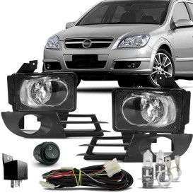 Kit Farol Milha Neblina Vectra 2006 2007 2008 2009 Botão Tic Tac Com Halógena
