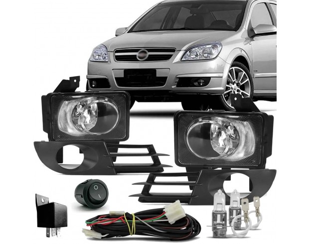 Kit Farol Milha Neblina Vectra 2006 2007 2008 2009 Botão Tic Tac Com Halógena